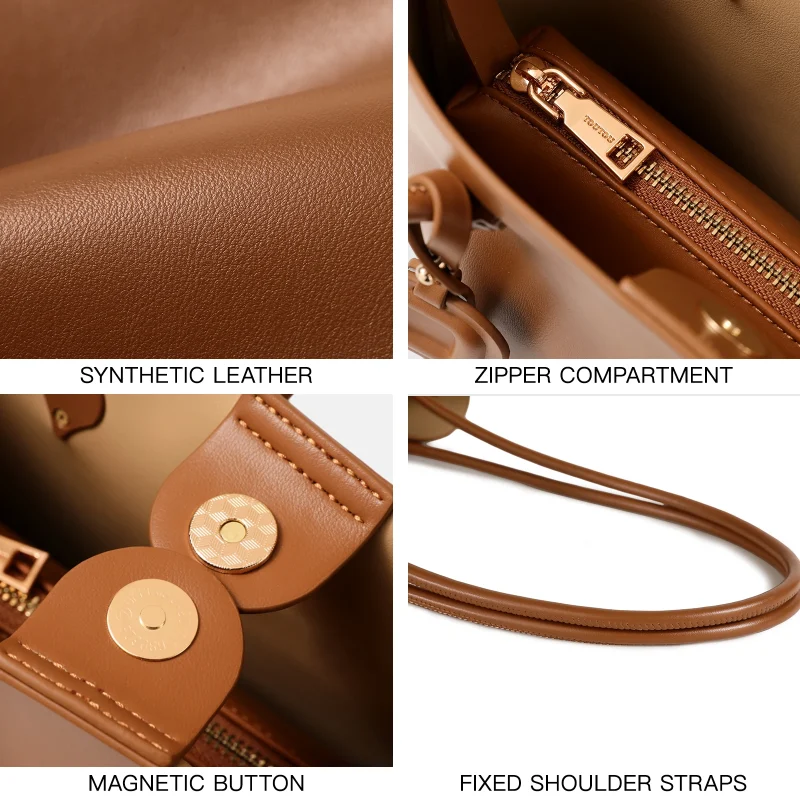 Retro Large Capacity Bucket Bag - Image 6