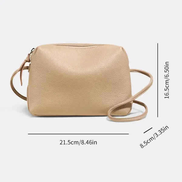 ECO Faux Leather Solid Color Crossbody Bag - Image 2