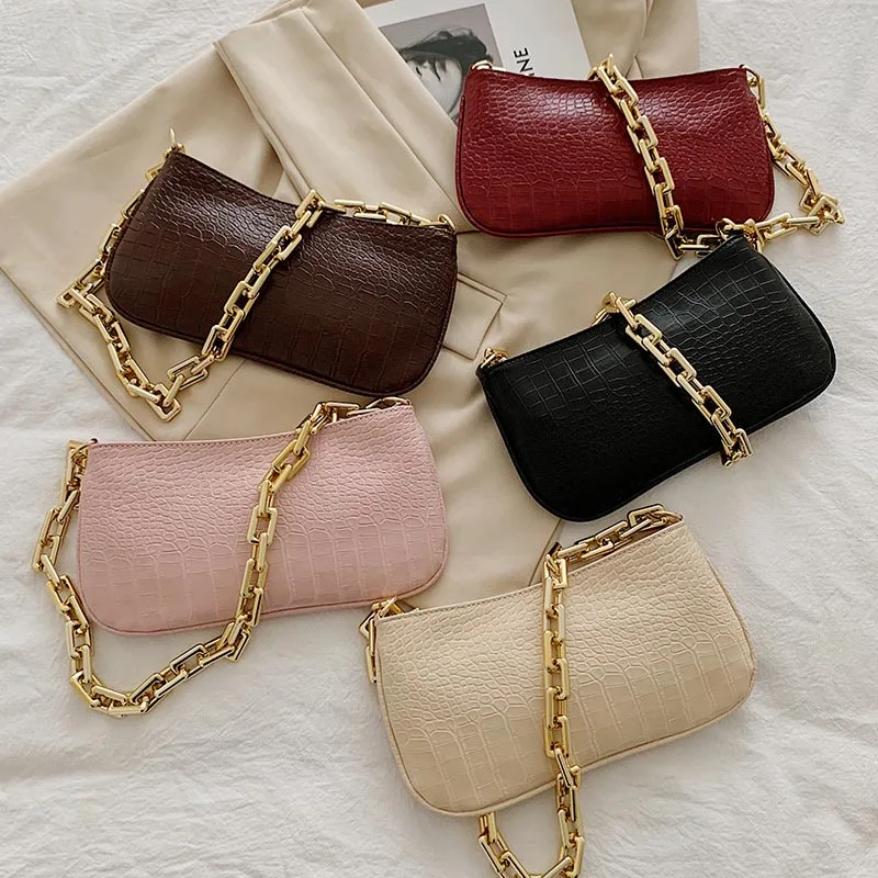 Minimalist Fashion Thick Chain Armpit Shoulder Bag - Image 3