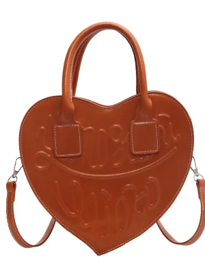 Originality Design Leather Heart Shape Shoulder Bag