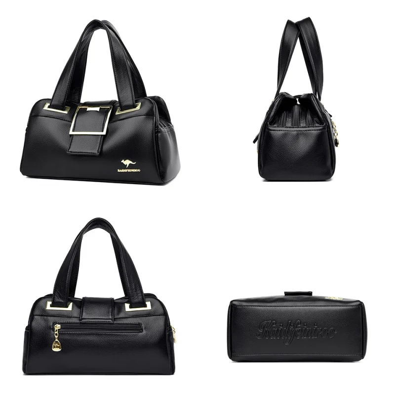 Women Multi-layers  Luxury Designer Large Capacity Leather Handbags - Image 4