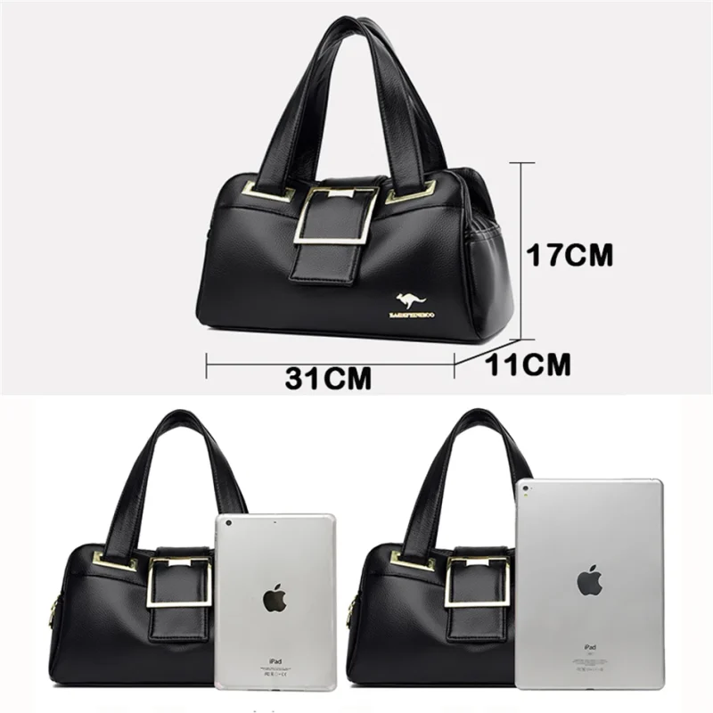 Women Multi-layers  Luxury Designer Large Capacity Leather Handbags - Image 5