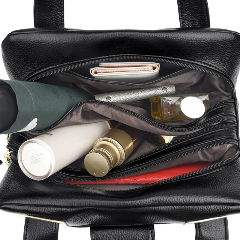Women Multi-layers  Luxury Designer Large Capacity Leather Handbags - Image 6