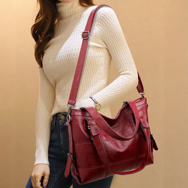 Women Vintage Large Capacity Luxury Designer Shoulder Messenger Bag - Image 2