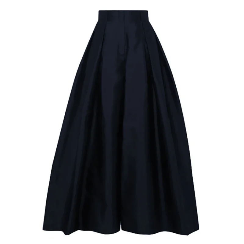 Loose High Waisted Solid Color Wide Leg Pants - Image 6
