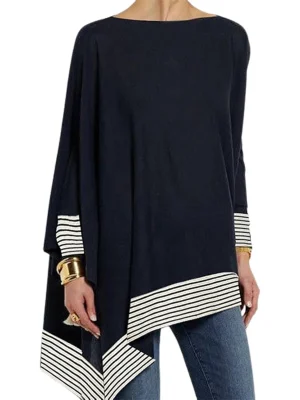 Stylish Striped Batwing Long Sleeves T-Shirts