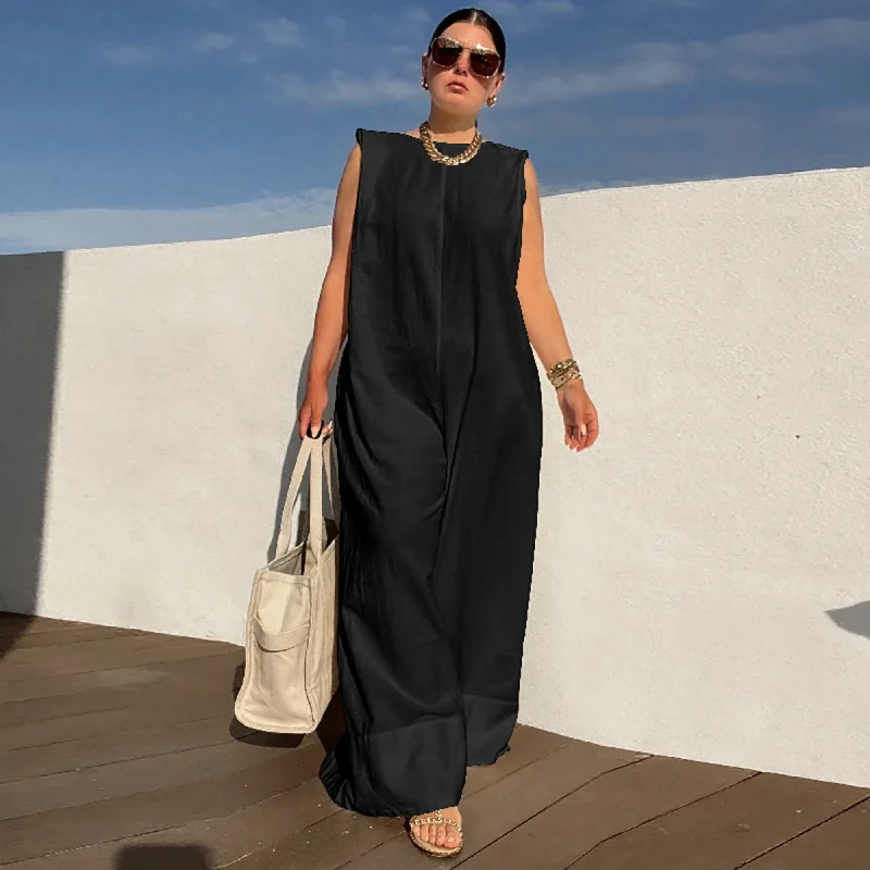 Solid Color Sleeveless Wide Leg Jumpsuit - Image 7
