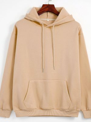 Spring Autumn Trendy Women Hoodie, Thickened Fleece Lined Solid Color