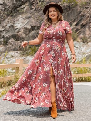 Bohemian Loose Printed Dress for Plus Size