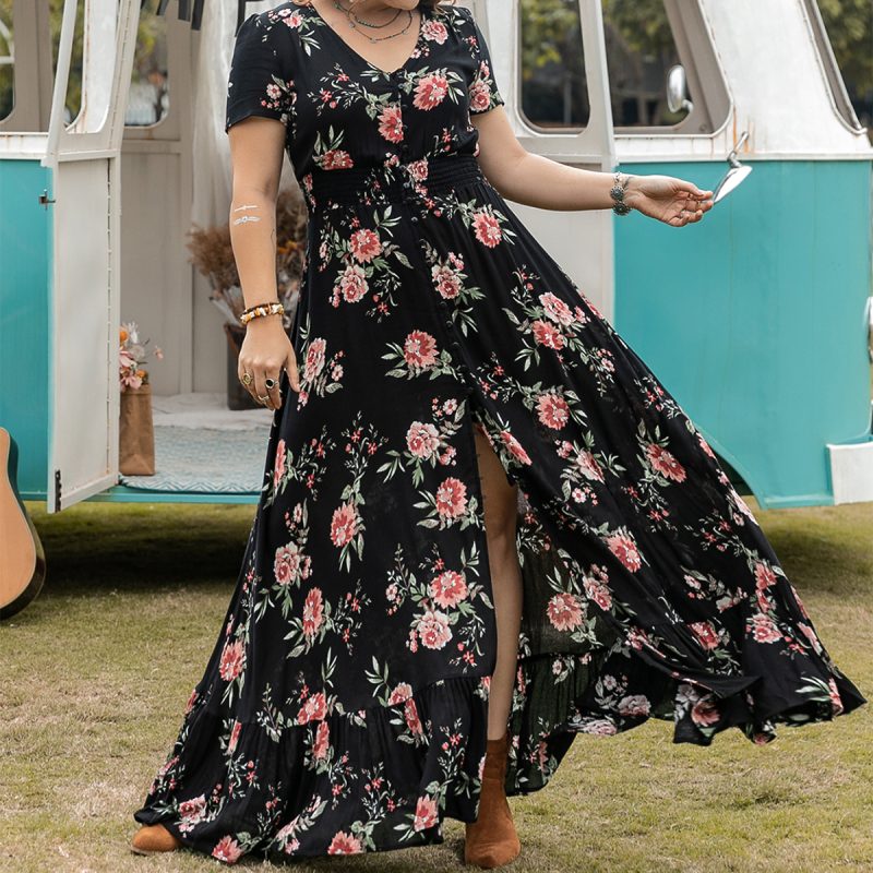 Bohemian Loose Printed Dress for Plus Size - Image 4
