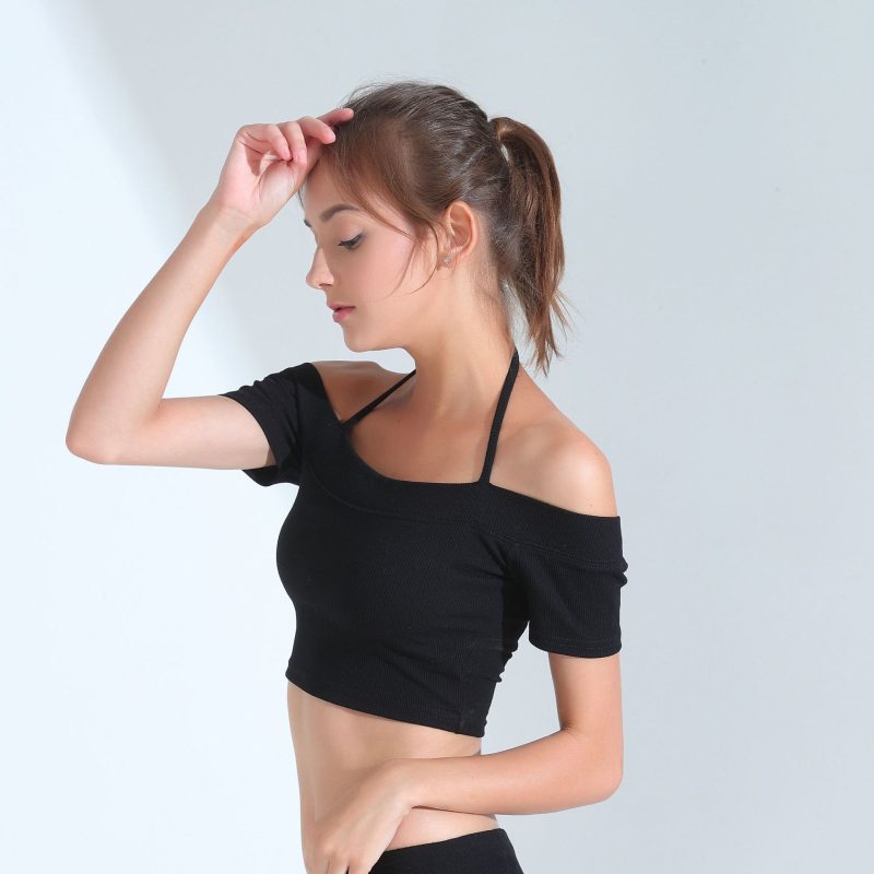 Fashionable Knitted Rib Yoga Dress: Gym and Dance Sports Wear for Women - Image 4