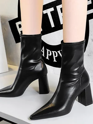 Pointed Toe Heel High Heel Boots