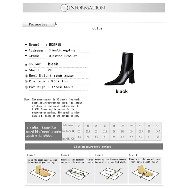 Pointed Toe Heel High Heel Boots - Image 6