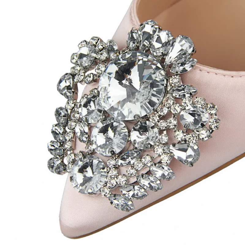Metal Rhinestones Gold Silver Sexy Heels - Image 5
