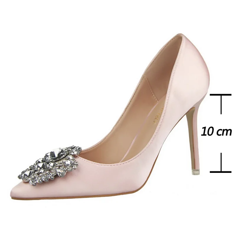 Metal Rhinestones Gold Silver Sexy Heels - Image 6