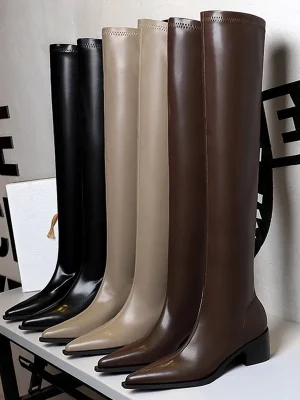 Eco Over The Knee Thick Heel Long Boots