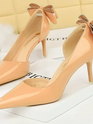 Luxury Party Back Bowknot Kitten Heels