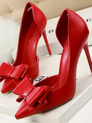 Bow-knot Pointed Toe Classic Pumps Sexy High Heels