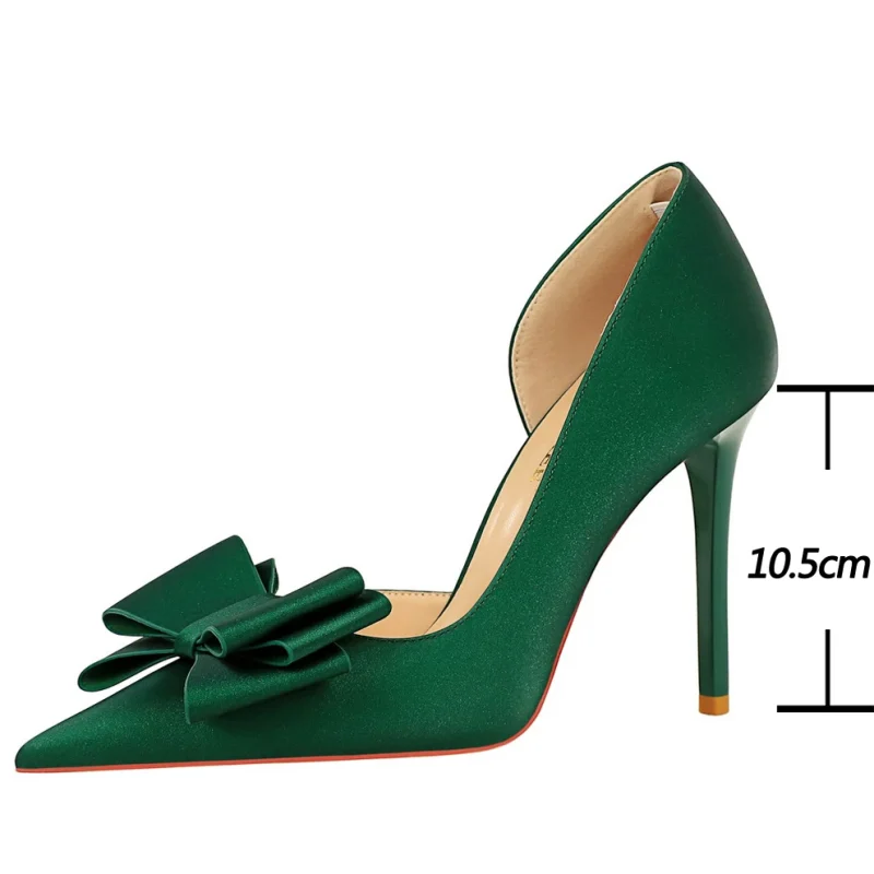 Eco Bowknot Silks Satins Lady Heels - Image 2