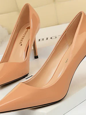 Glossy Patent Leather High Heels