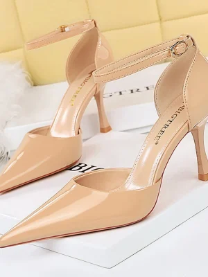 Nude Patent Leather High-heels