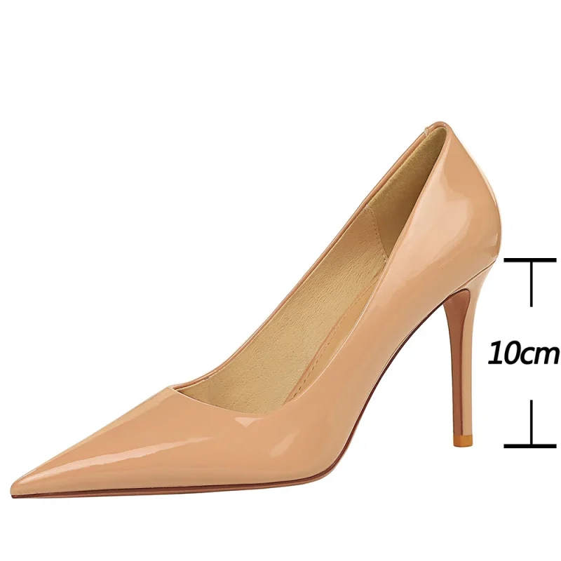 Patent Leather Pointed Toe High Heels - Image 7