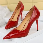 Eco Patent Leather Serpentine High Heels - Image 4