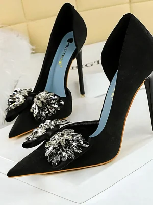 Rhinestone Bow Luxury Banquet High Heels