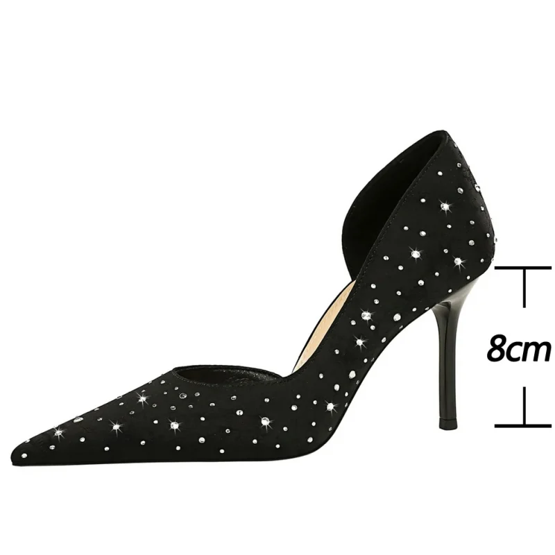 Rhinestone Silk Satin Luxury High Heels - Image 2