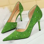 Rhinestone Silk Satin Luxury High Heels - Image 5