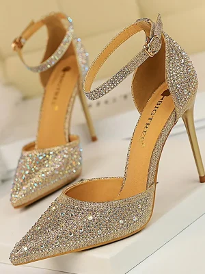 Shiny Rhinestones High Heels Sandals