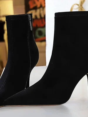 Eco Suede Pointed Toe High-heel