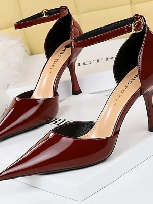 Kitten Heels Patent Leather High Heels