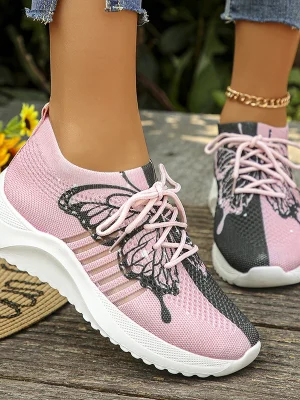 Butterfly Printed Breathable Sneakers