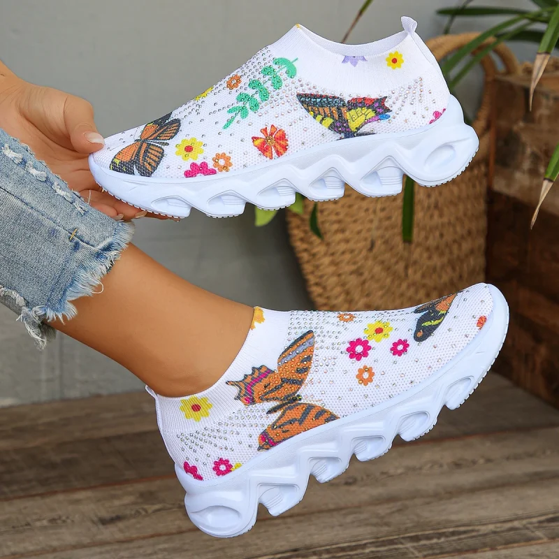 Crystal Butterfly Breathable Mesh shoes - Image 2