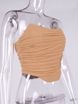 Strapless Boning Bustier See Through Sexy Crop Top