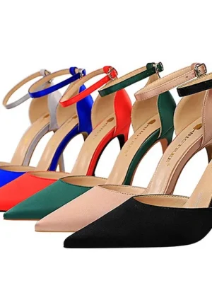 Hollow Out Pointed Toe Heeled Shoes