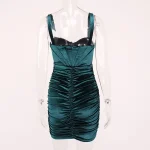 2 Layers Elastic Spaghetti Straps Zipper Mini Dress - Image 11