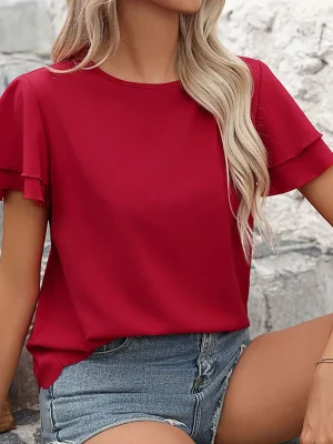 Solid Color Short-Sleeved T-Shirt