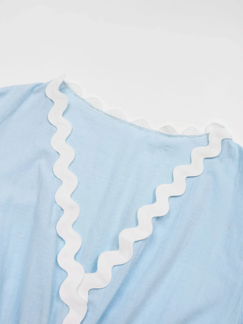 Cotton and linen lace romper - Image 6