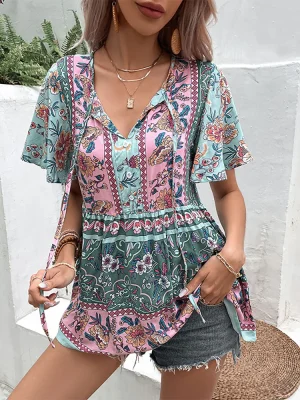 Boho Floral Print Ethnic Dresses