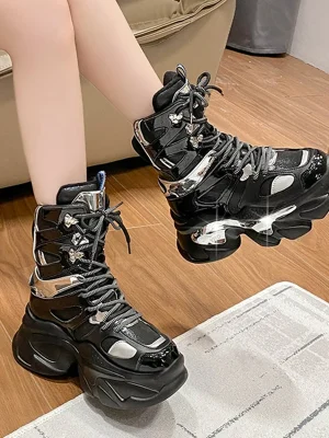 Chunky Platform Motorcycle Boots