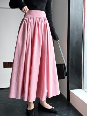 Spring Pink A-Line Pleated Skirt