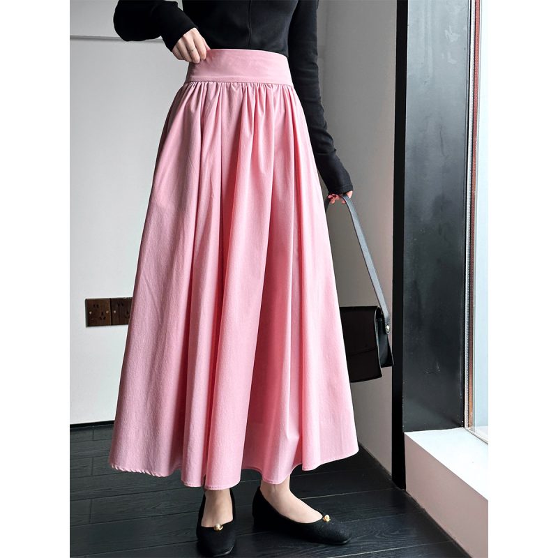 Spring Pink A-Line Pleated Skirt
