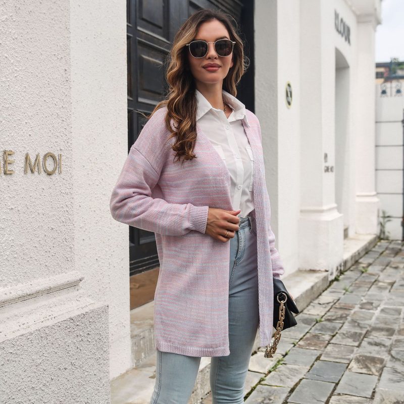Gradient Color Loose Knitted Cardigan