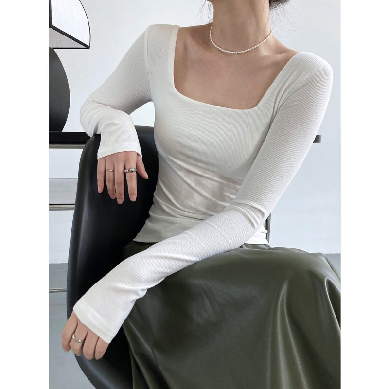 Long Sleeve Square Neck T-shirt - Image 4