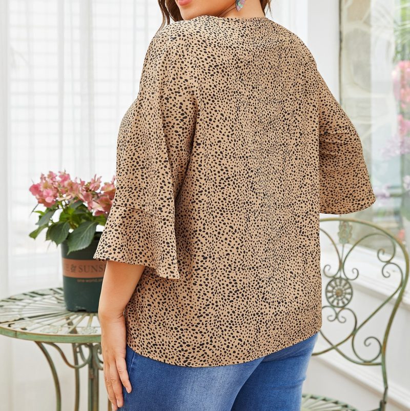 Button-Up Bottoming Shirt: Plus Size Women's Clothing Top - Image 3