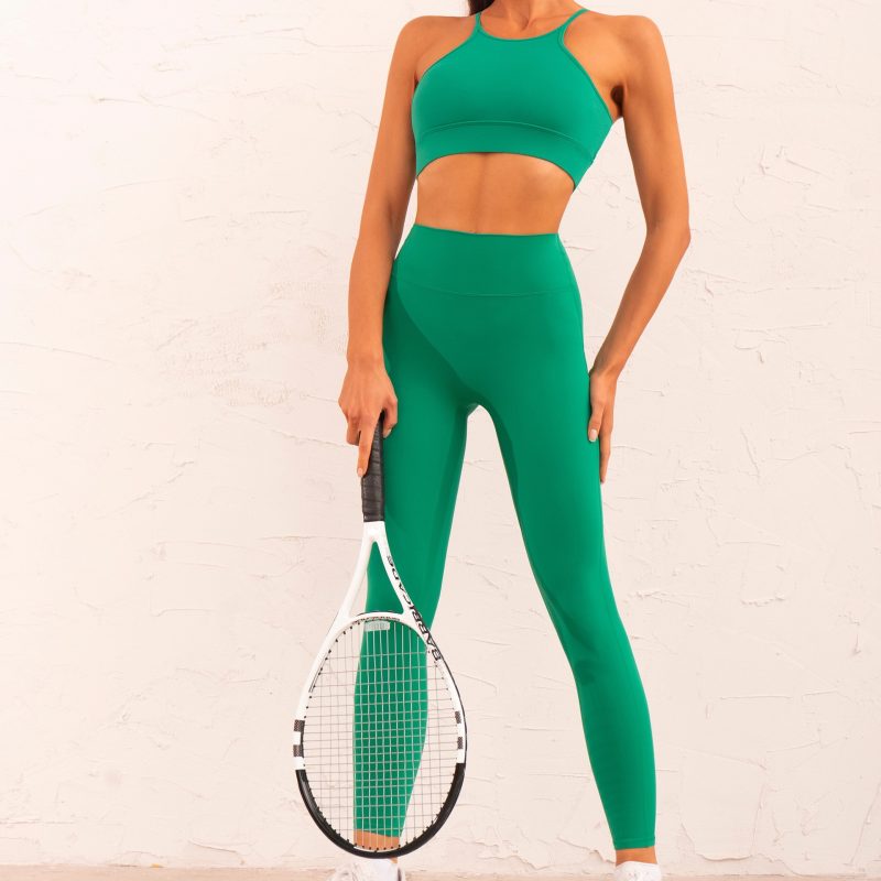 Three-Piece High-Strength Sports Suit: Sports Underwear with Pleated Fitness Pants for Women - Image 3