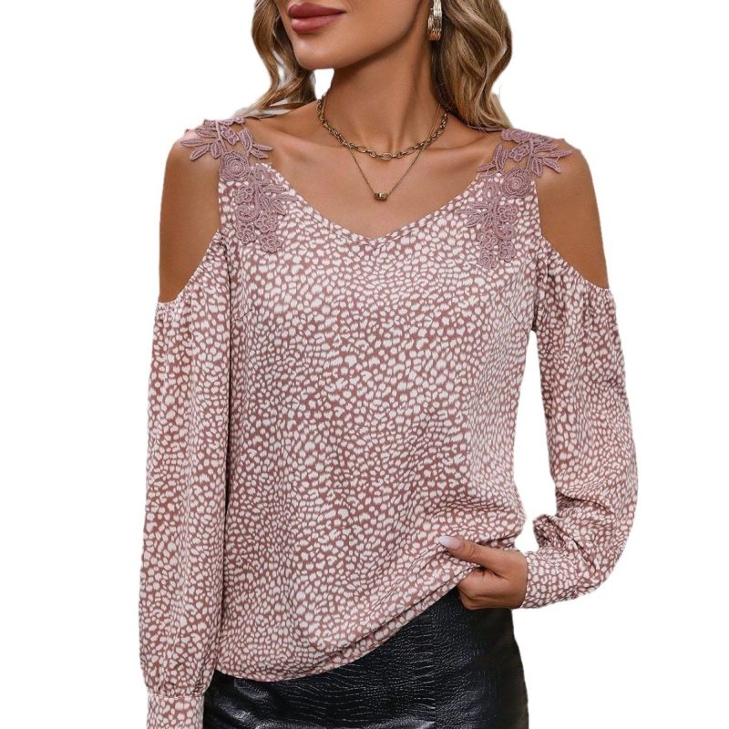 Fashionable Off-The-Shoulder Lace Sling Loose Top - Image 5