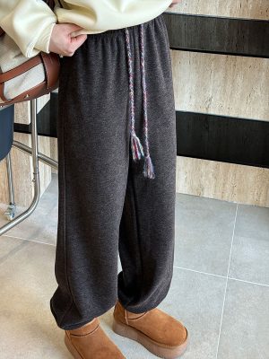 Color Braid Drawstring Sweatpants